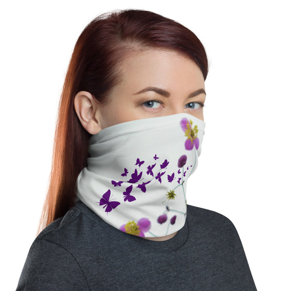 Butterfly & Purple Orchid | Gaiter Mask