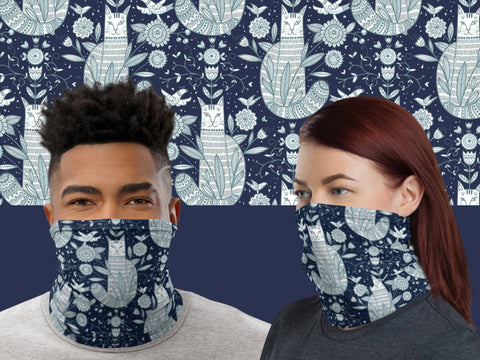 Cat Floral pattern | Gaiter Mask