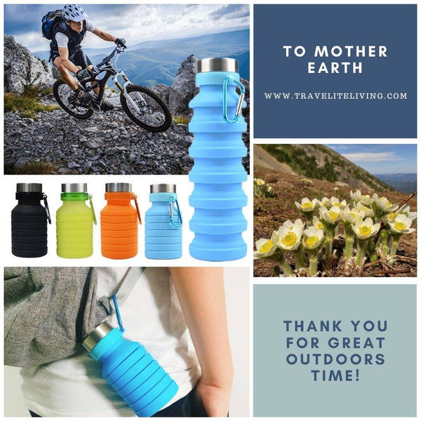 Collapsible Water Bottle with Carabiner