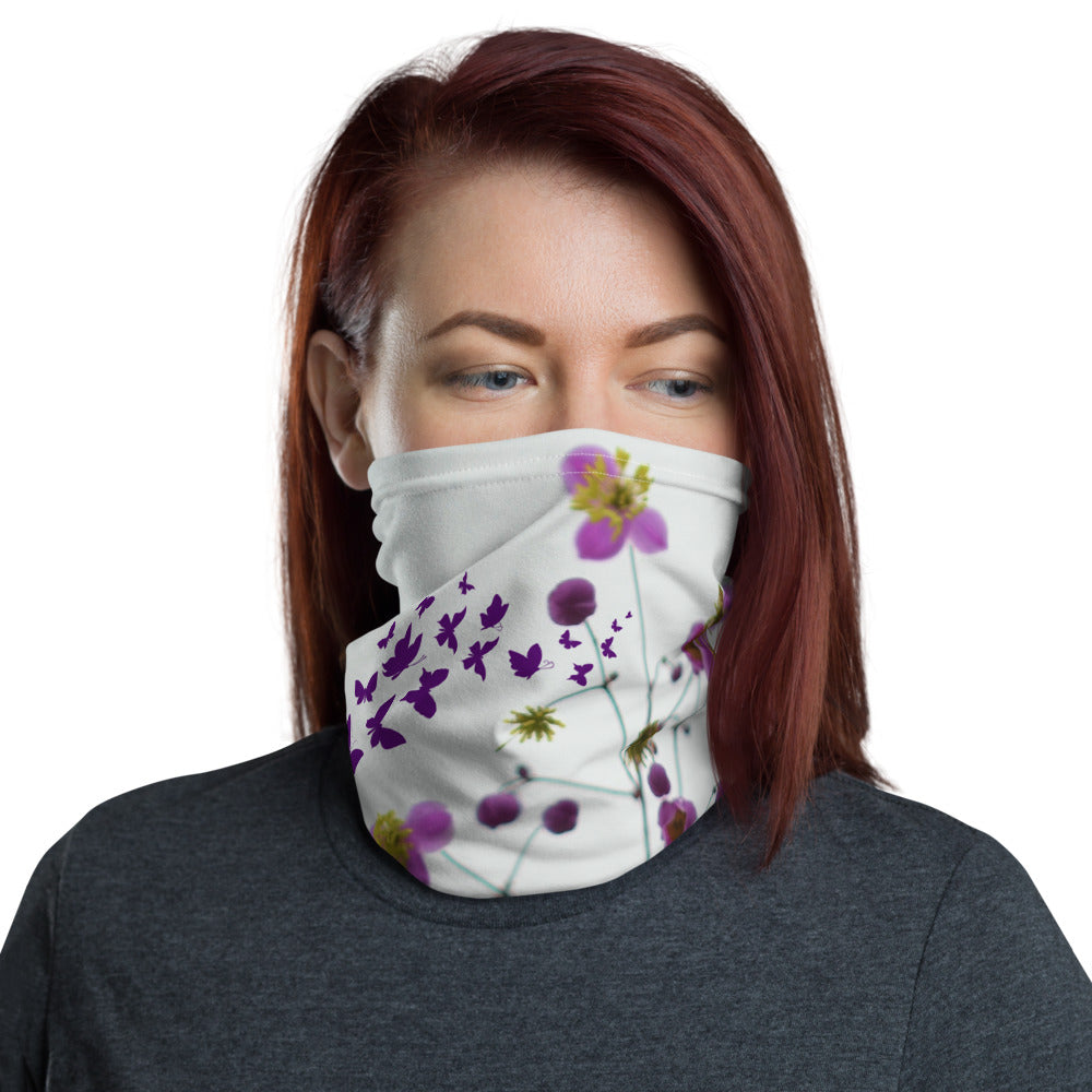 Butterfly & Purple Orchid | Gaiter Mask
