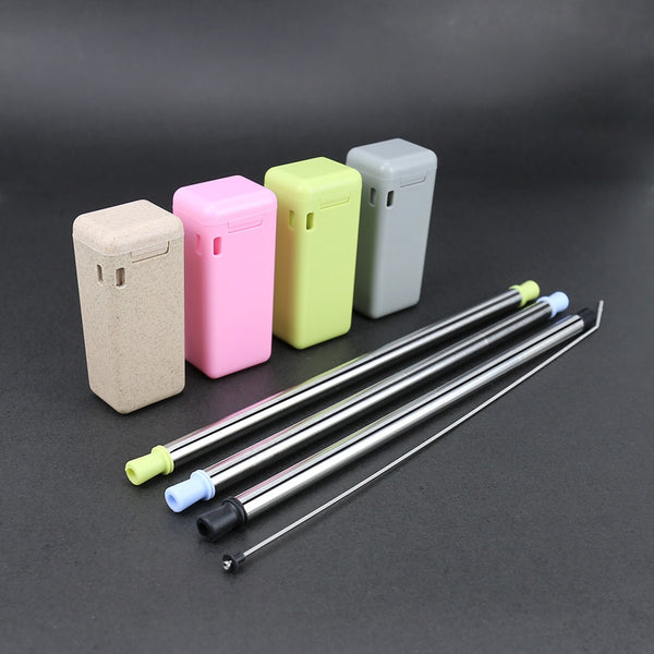 Reusable Stainless Steel Straw  - Collapsible & Foldable